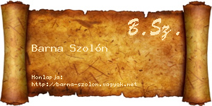 Barna Szolón névjegykártya